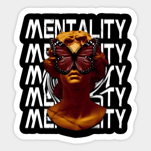 Mentality Butterfly Greek Statue Sticker by UtutuProject